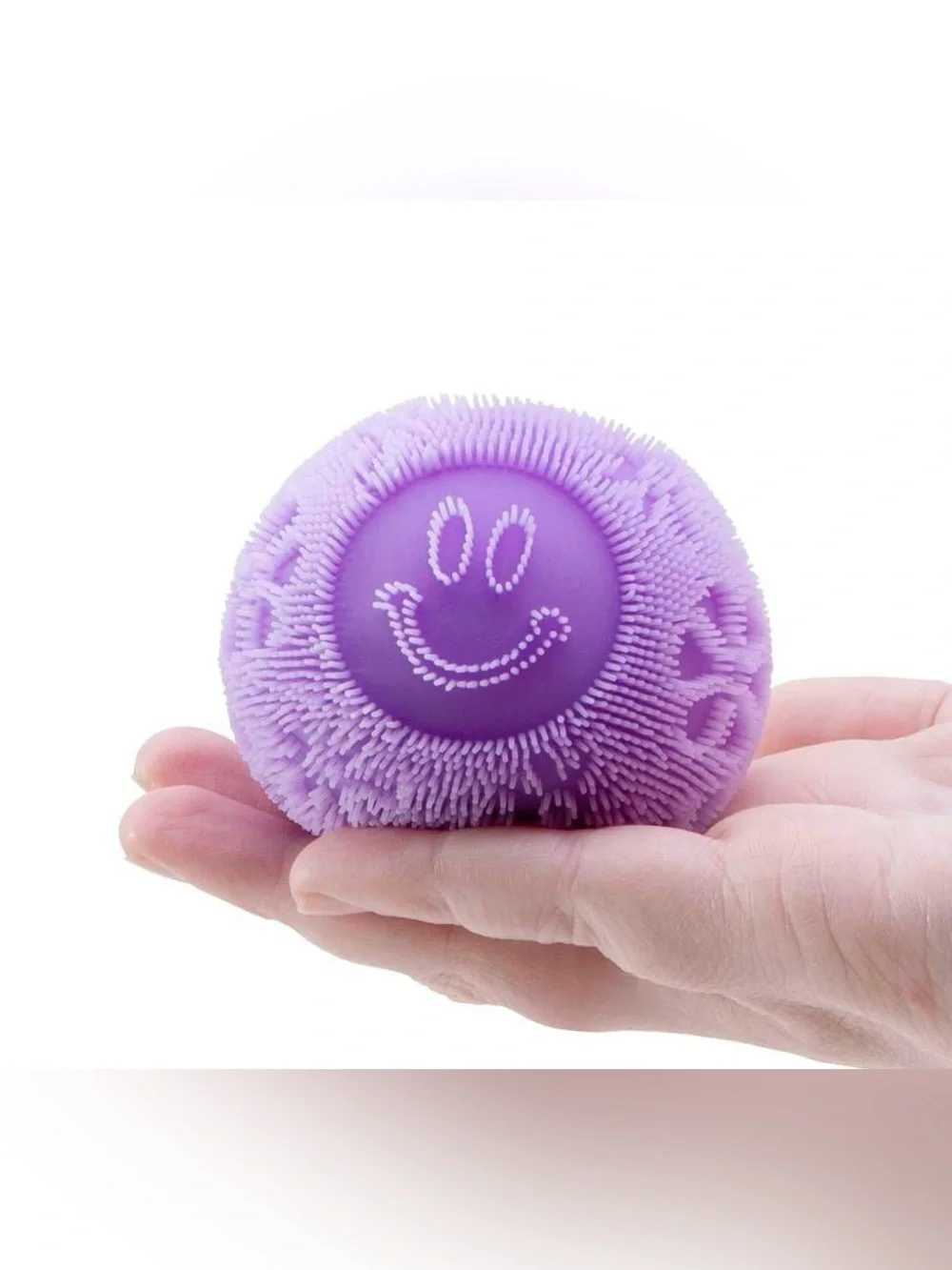 Needoh Purple Fuzz Ball - Flower Power Sensory Squishy Fidget Toy